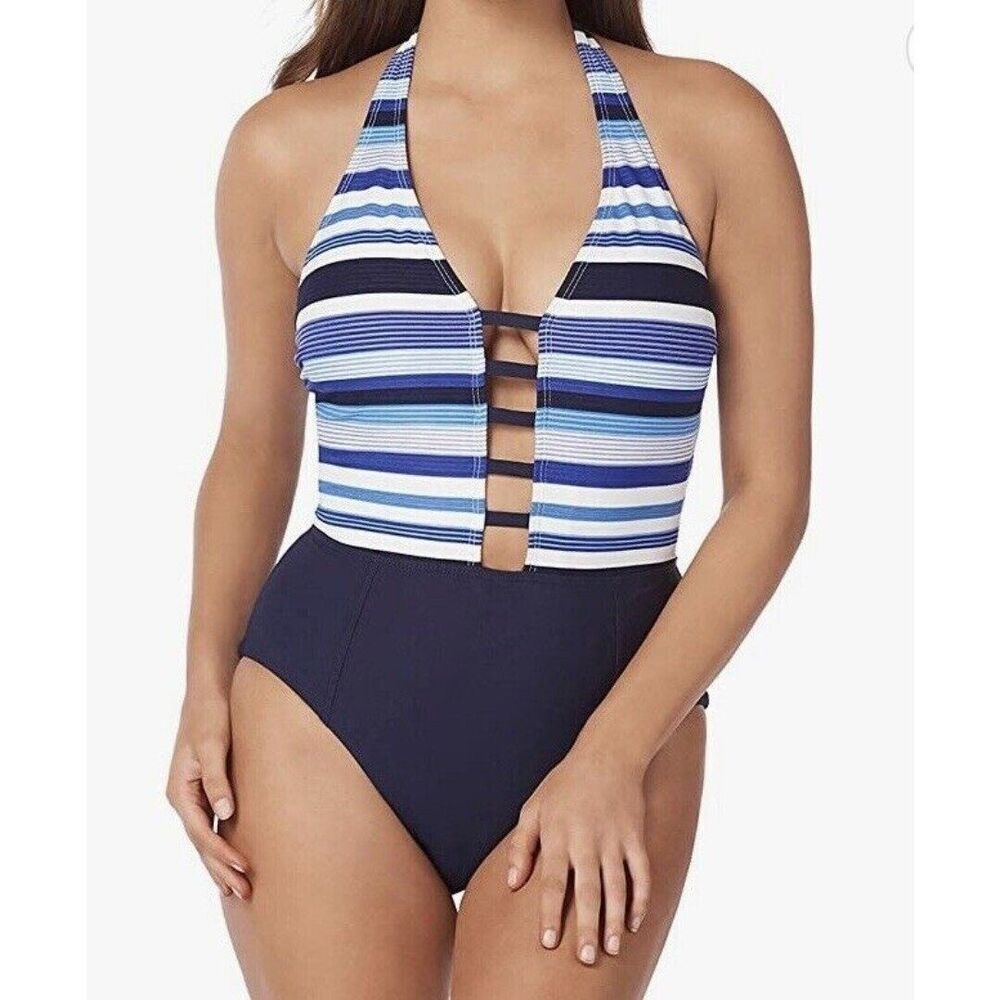 Amoressa One Piece Swimsuit with Soft Bra, Bandeau Bra size 8 New